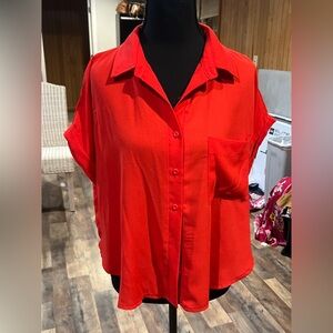 FAVLUX Bright Red Button-Down Shirt